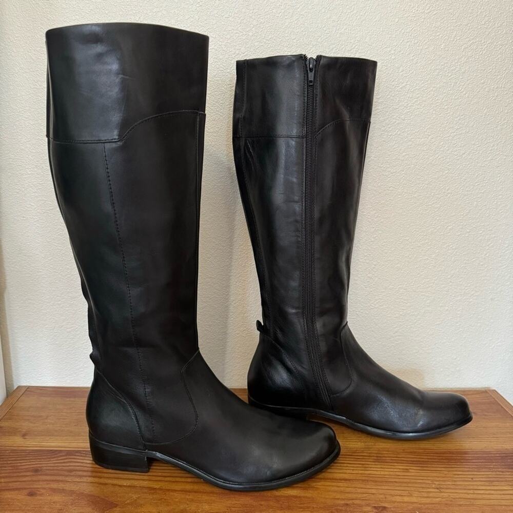 New! Retail $200 Corso Como Black Leather Tall Boots Size 9.5M - Picture 1 of 11